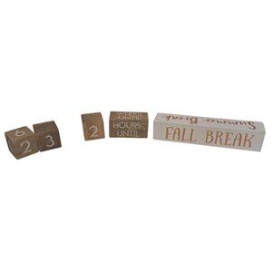 Wooden Countdown Calendar Blocks Holiday Break Fall Winter Spring Summer Teacher
